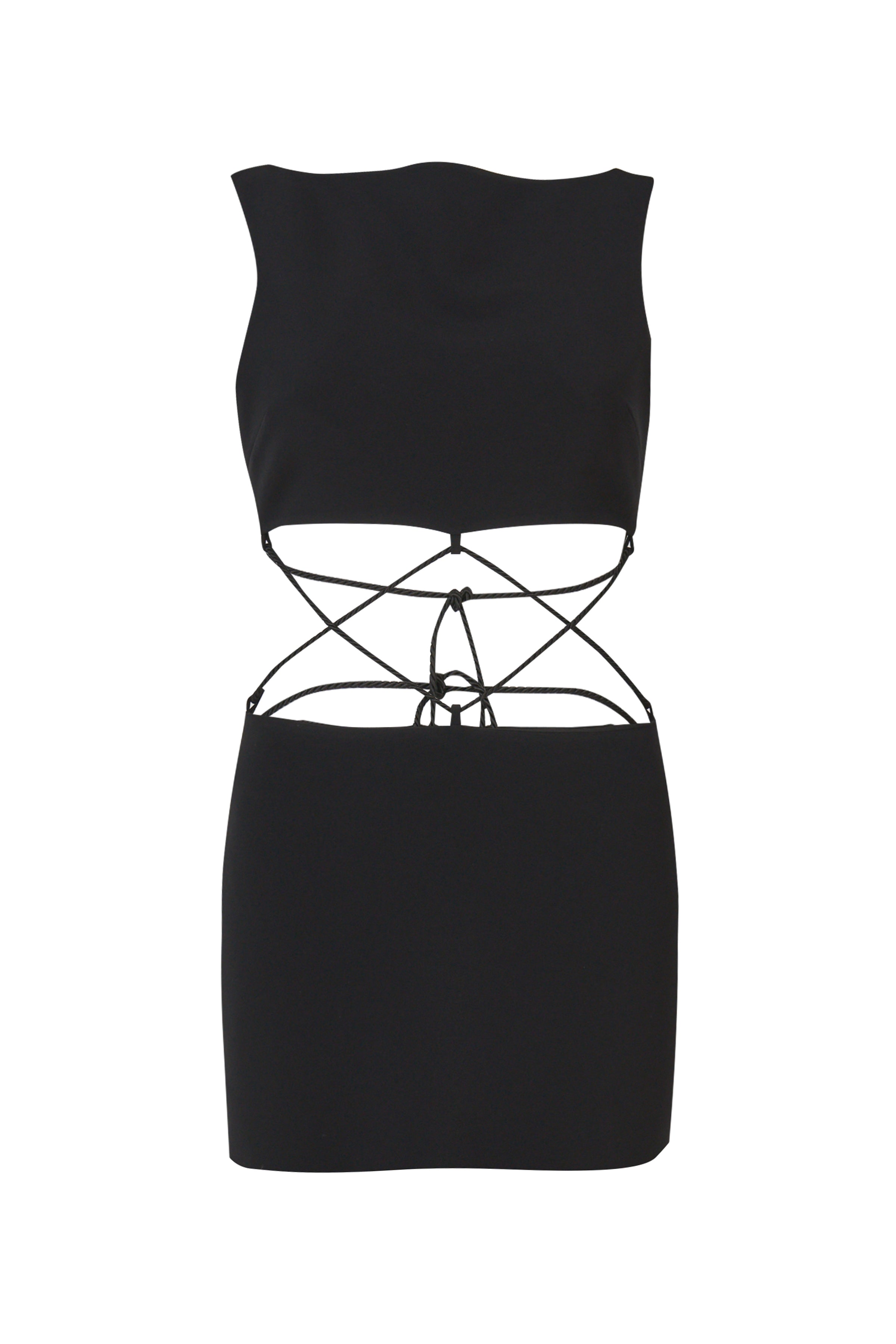 Corded Black Mini Dress