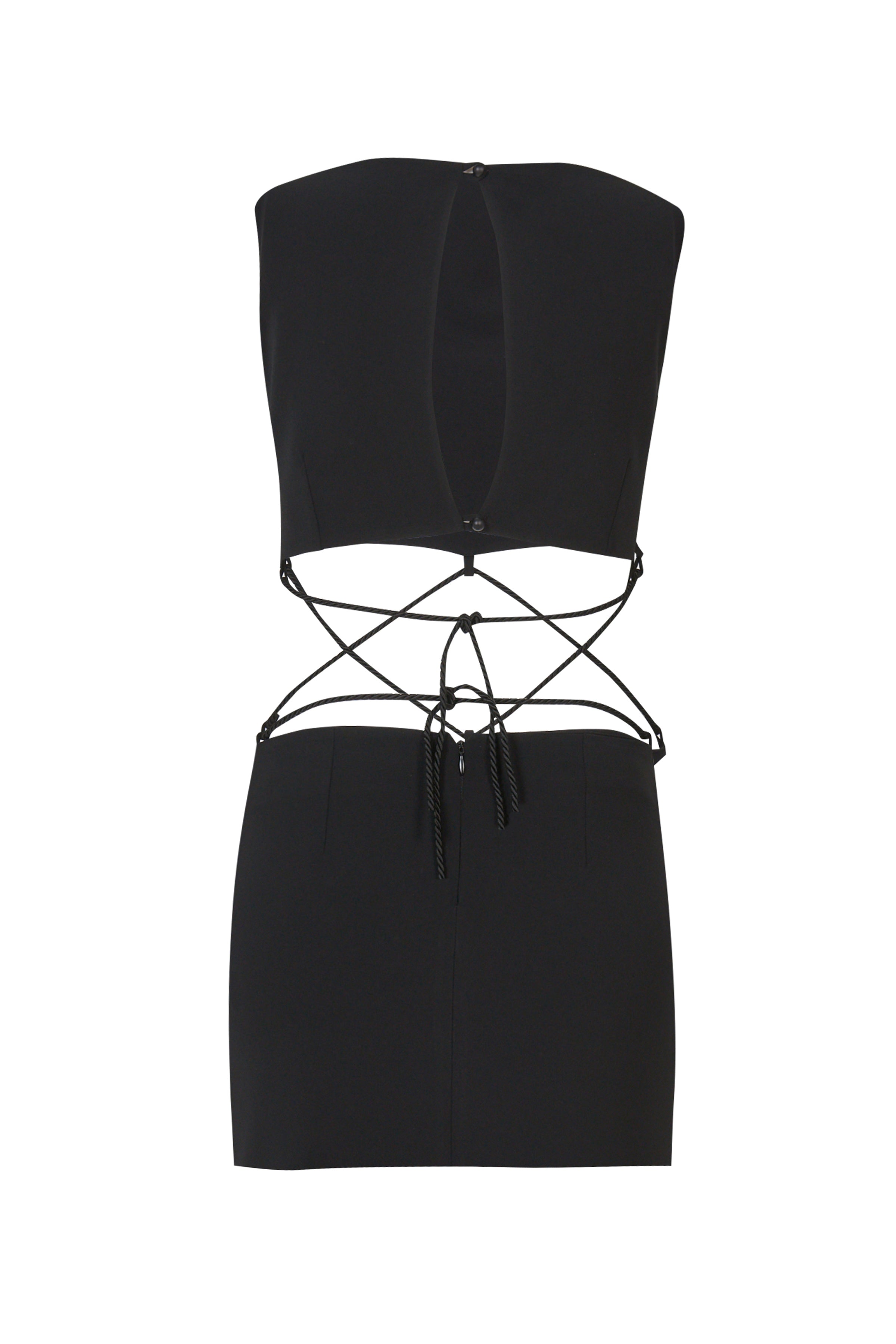 Corded Black Mini Dress