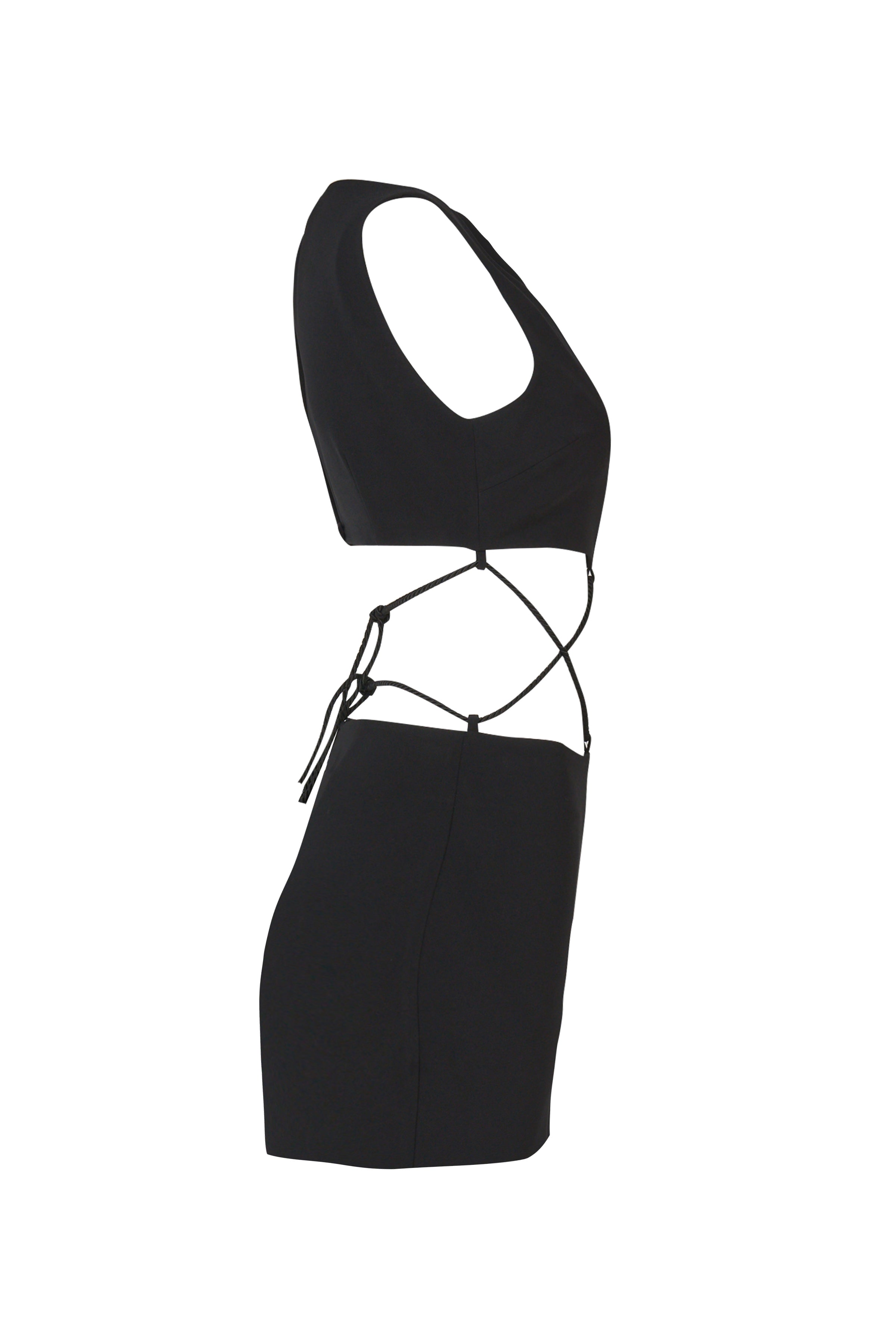 Corded Black Mini Dress