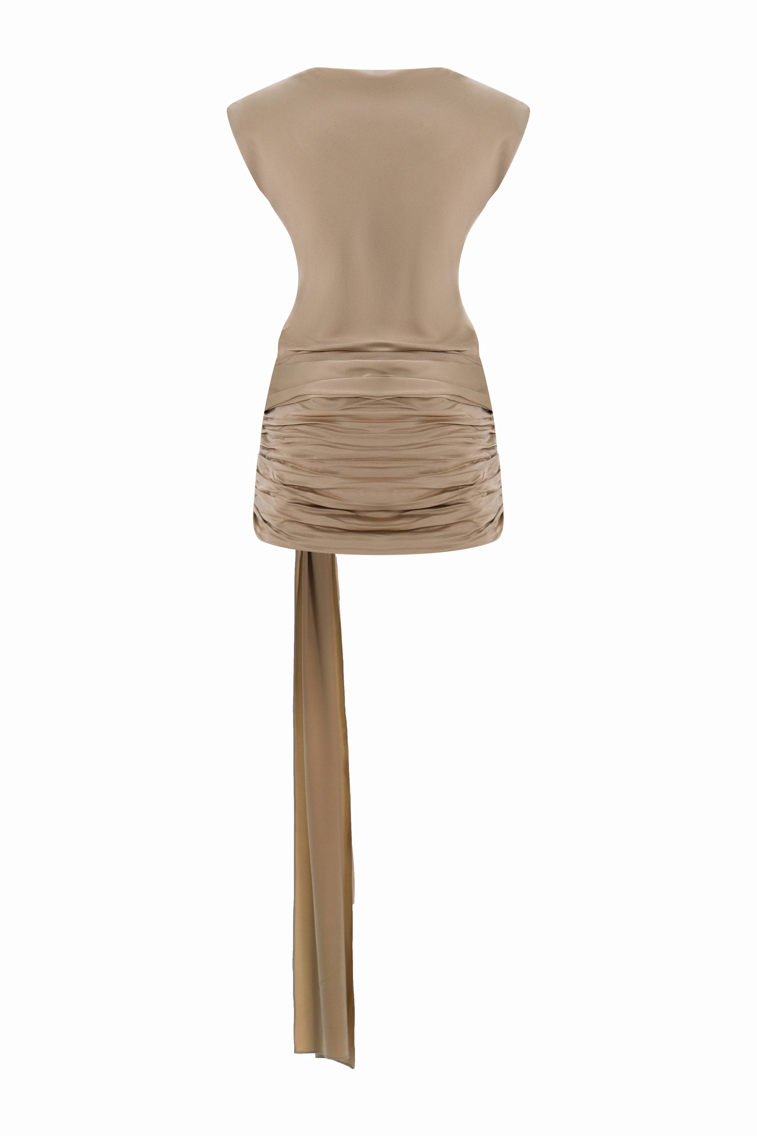 Cuttled Gold Stoned Silk Dress