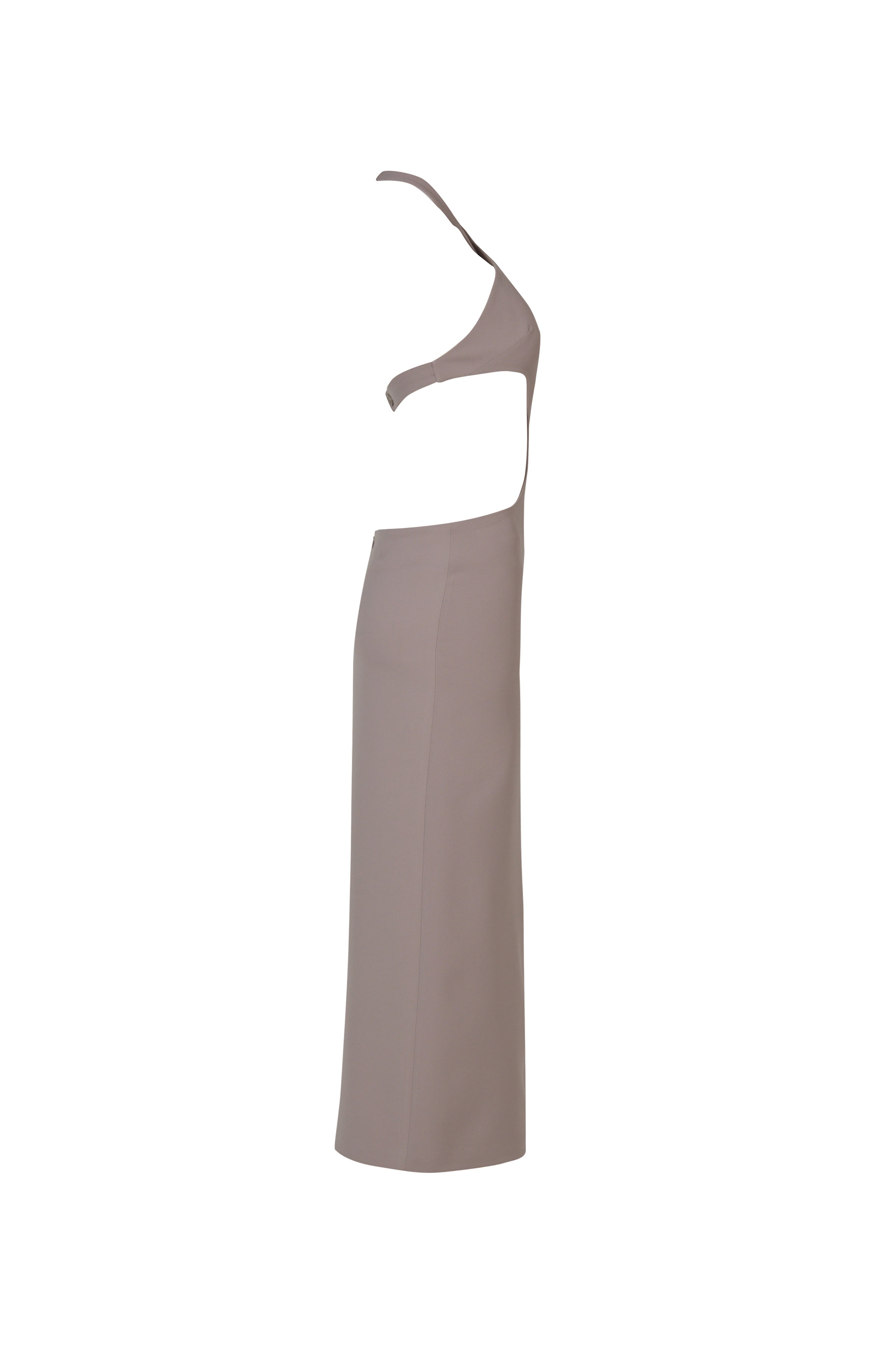 Koyu Bej Cut Out Elbise