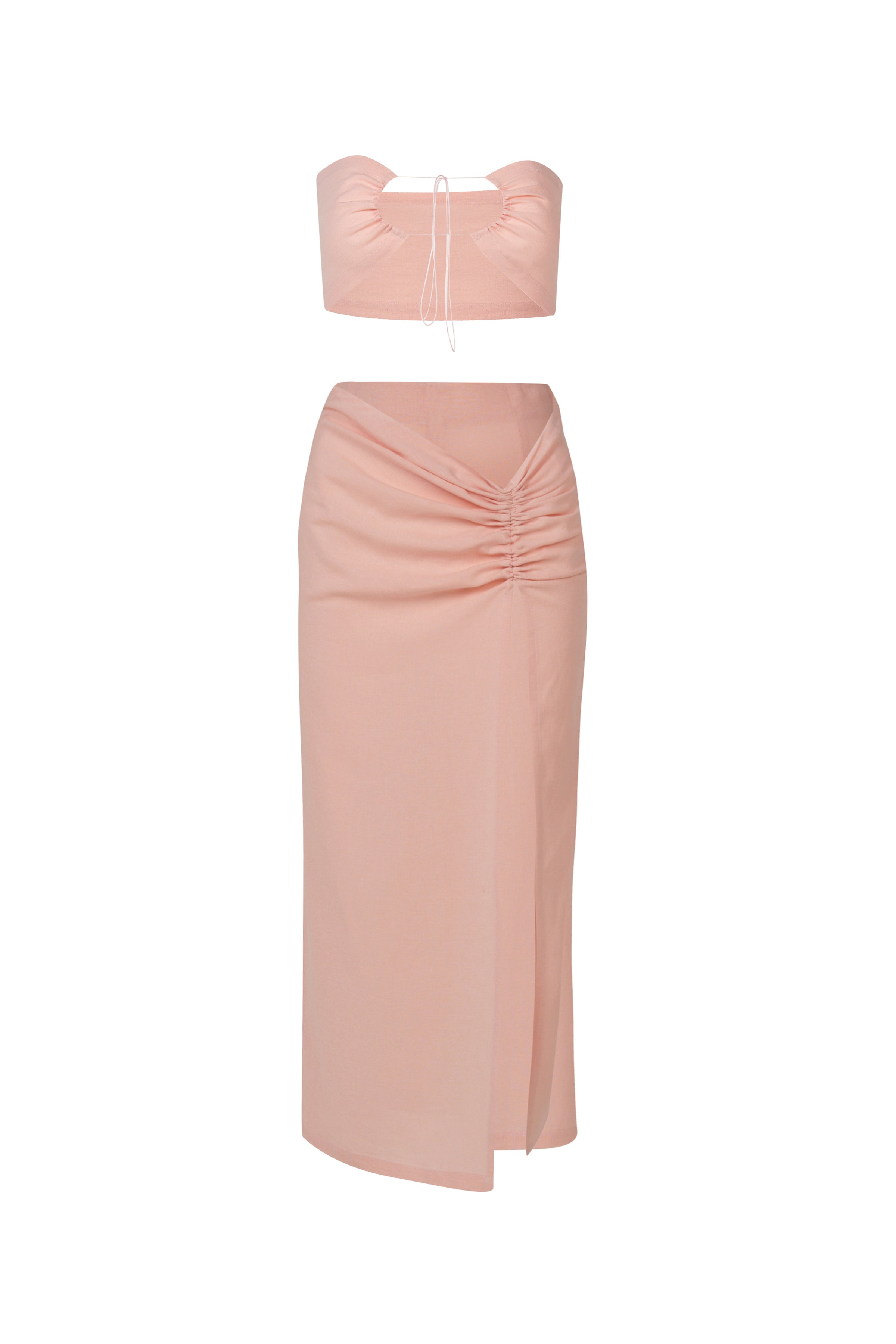 Pink Adjustable Linen Suit